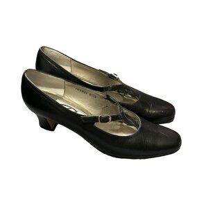 Ros Hommerson Hope Black Kid Leather Mary Jane Heels Size 8.5S Comes in Box